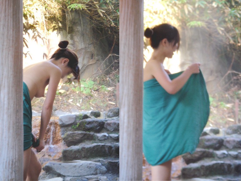 【女風呂エロ画像】素人女性が露天風呂などに入って寛いでいる姿がエロ過ぎて勃起不可避ｗｗｗｗ 47